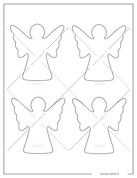 4 Kalėdiniai angelai iškirpti