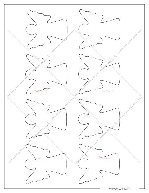 8 Kalėdiniai angelai iškirpti