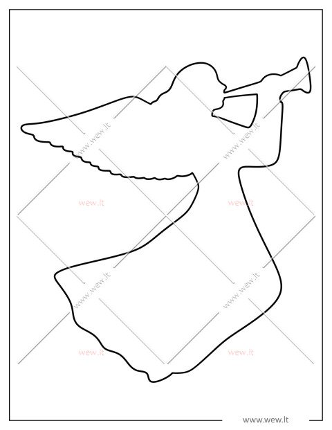 Angelas su trimitu iškirpti