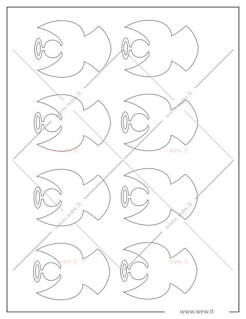 8 Angelai su aureole iškirpti
