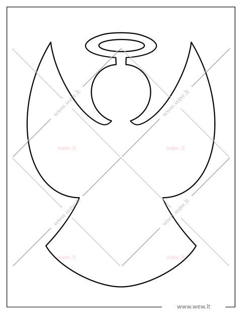 Vienas angelas su aureole iškirpti