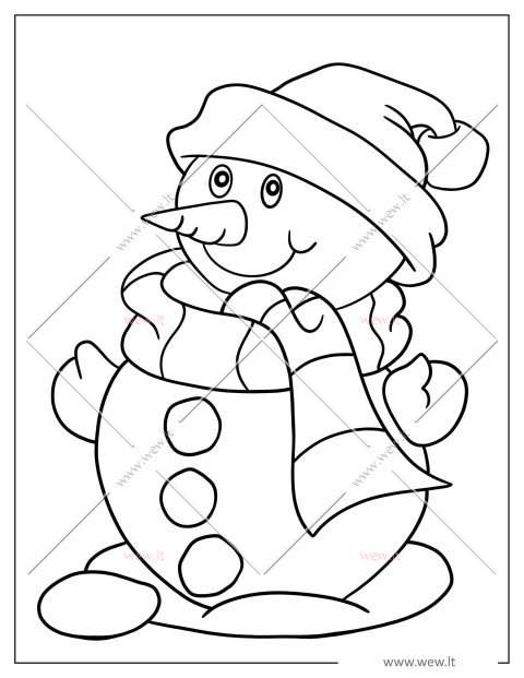 Sniego senis su kepure ir šaliku