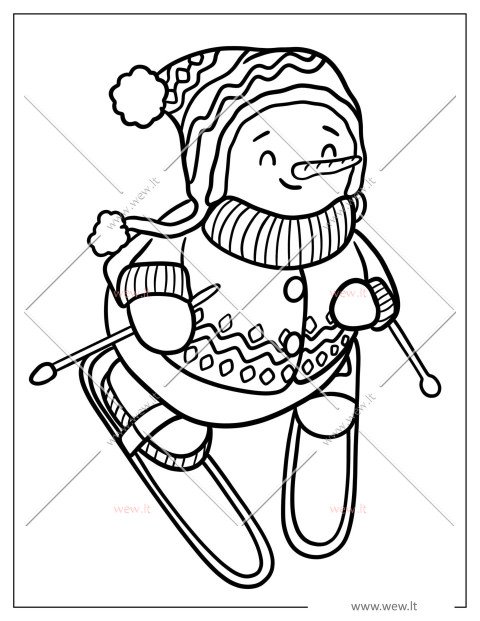 Sniego senis slidininkas