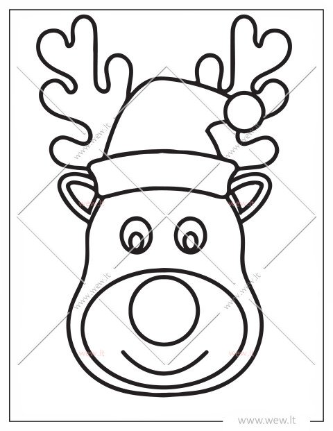 Rudolfo portretas - Kalėdinis elnias spalvinti