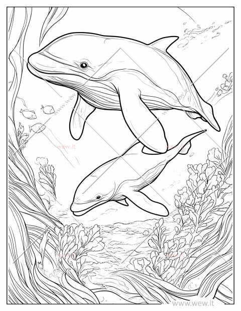 Baltasis delfinas spalvinti