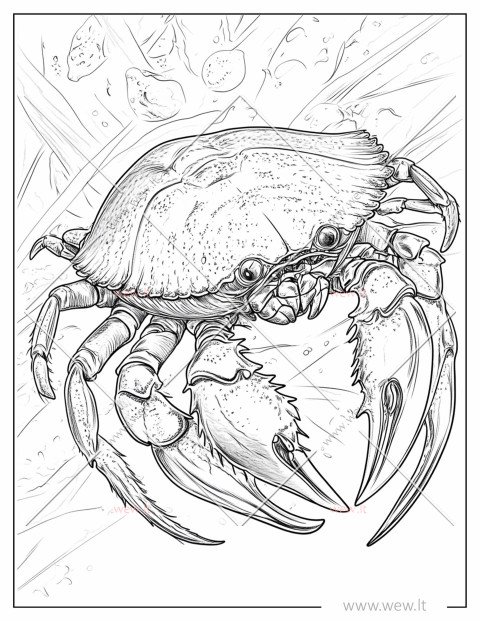 Krabas po vandeniu spalvinti