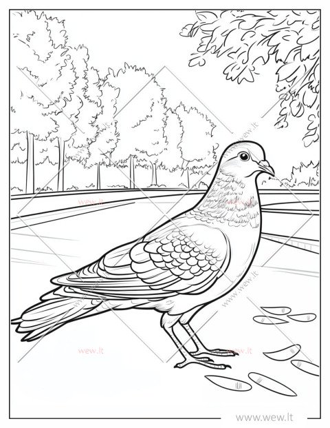 Balandis parke spalvinti