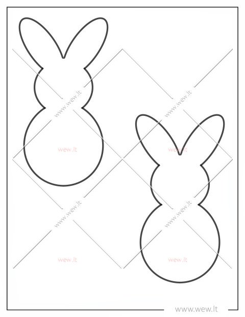 Dviejų kiškių šablonas iškirpti