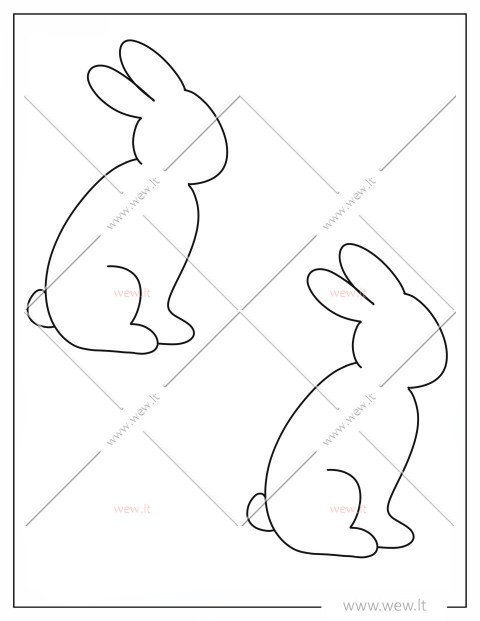 Du Velykiniai kiškiai iškirpti