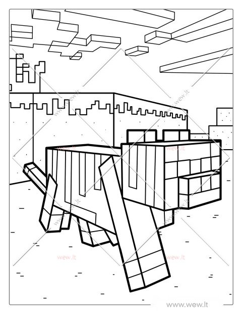 Minecraft katė spalvinti