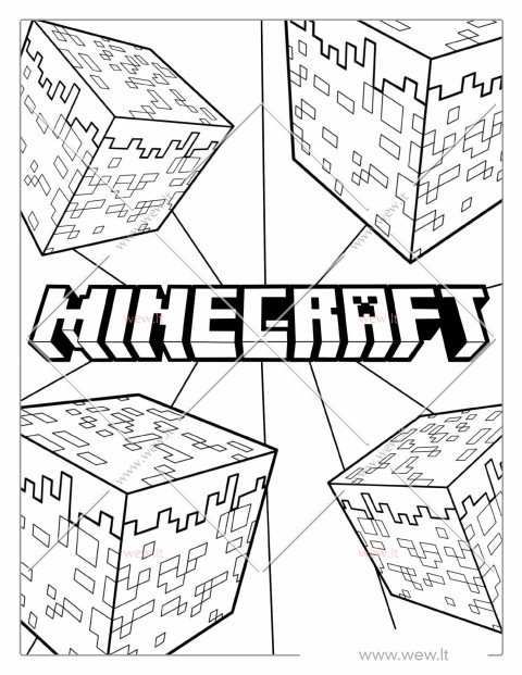 Minecraft logotipas spalvinti