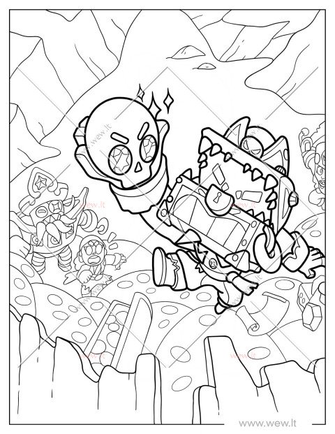 Sunken Chest Brawl Stars personažas spalvinti