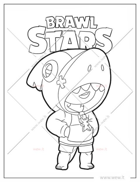 Brawl Stars personažas spalvinti