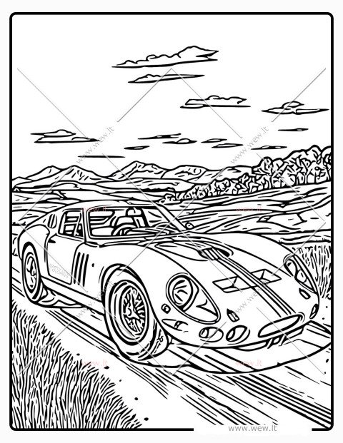 Sportinis automobilis spalvinti