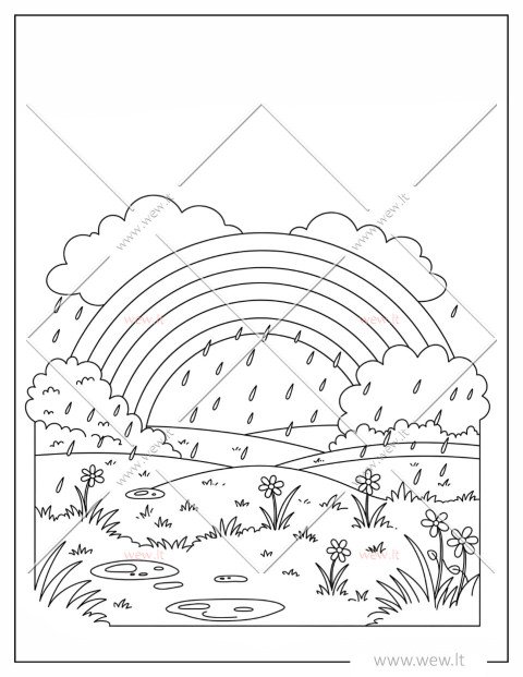 Vaivorykštė po lietaus spalvinti