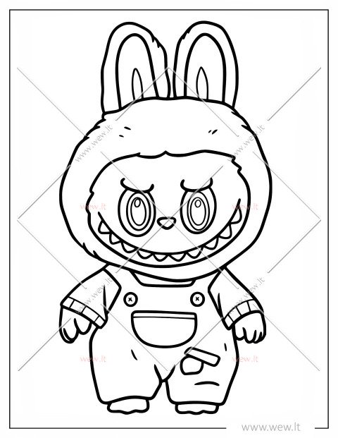 Mielas žaislas labubu spalvinti vaikams