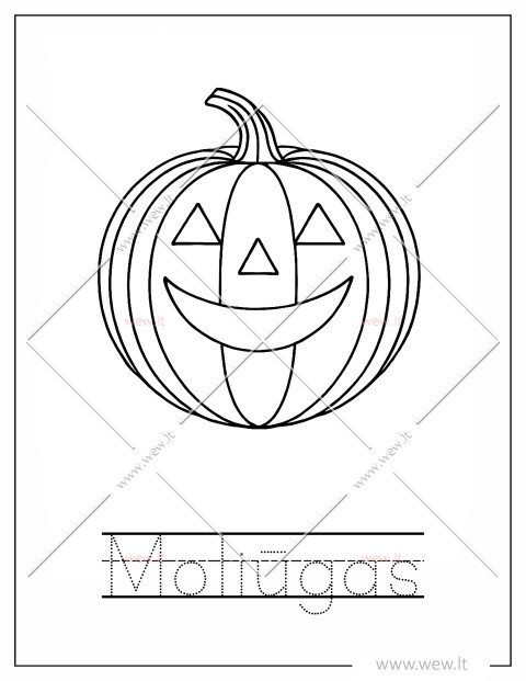 Rudens daržovė moliūgas - spalvinti vaikams