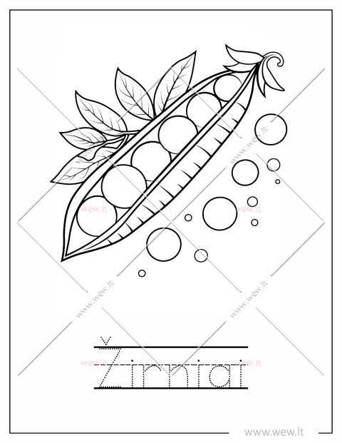 Žalieji žirniai spalvinti