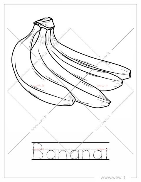 Egzotiški bananai spalvinti