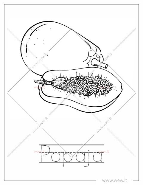 Egzotiška papaja spalvinti