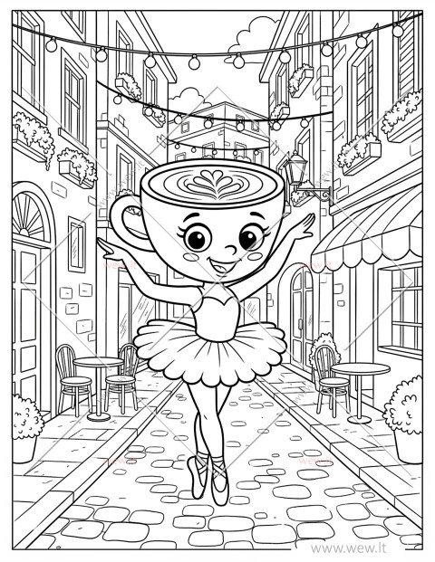 Ballerina Cappuccina šoka jaukioje Italijos gatvėje