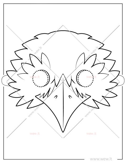 Varno kaukė Užgavėnėms – nemokamas spalvinimo šablonas