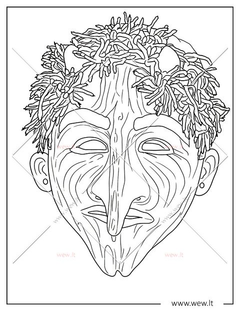 Tradicinė Užgavėnių kaukė „Žydas“ – šablonas vaikams