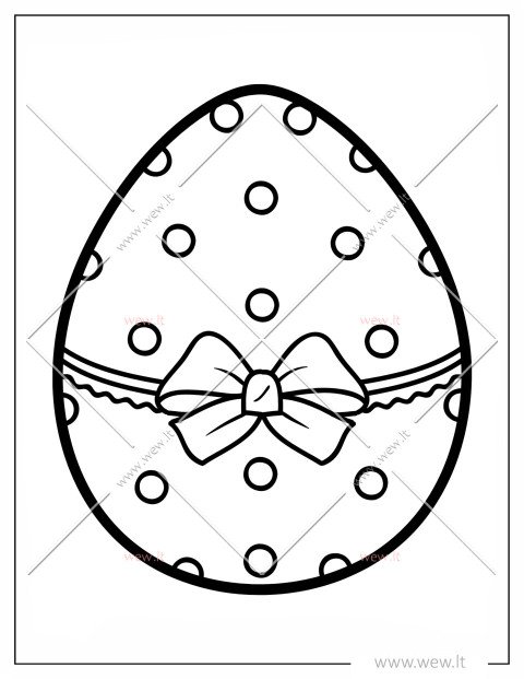 Velykų kiaušinis su kaspinu spalvinimui