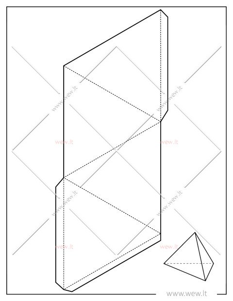 Tetraedras – 3D popierinis modelis