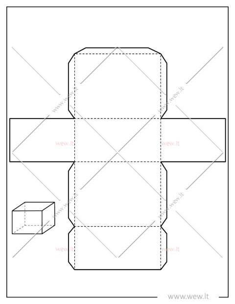 Stačiakampė prizmė – 3D popierinis modelis