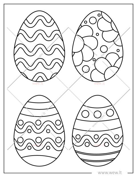 Keturių margučių rinkinis spalvinimui