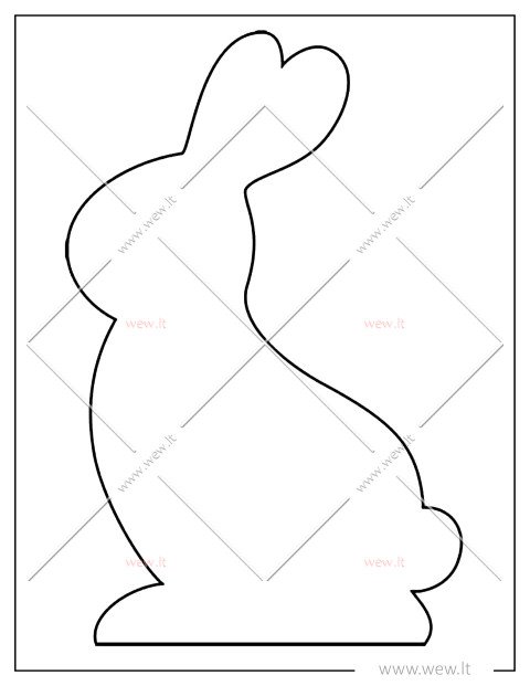 Grakštus Velykų triušis – dekoravimo šablonas