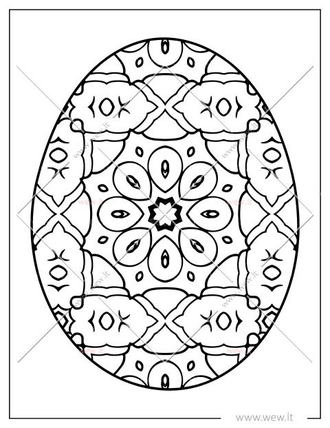 Išmargintas Velykų kiaušinis – smagus lavinamasis lapas spalvinimui