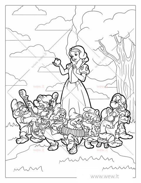 Snieguolė ir septyni nykštukai miške