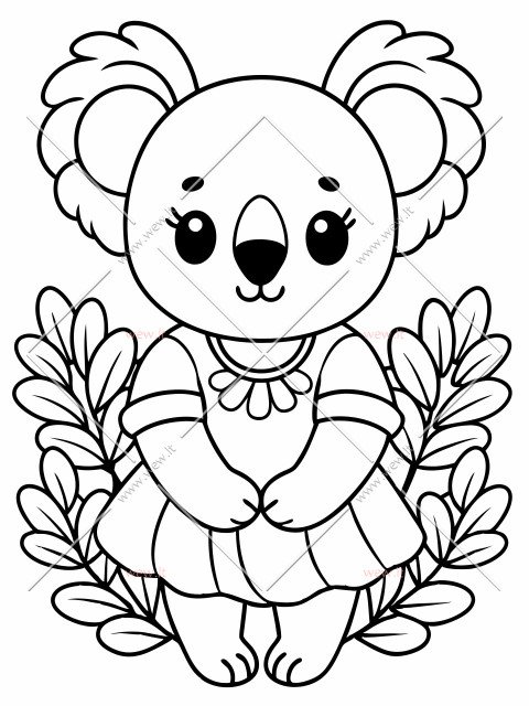 Koala apsirengusi drabužiais