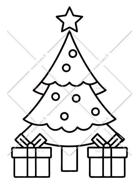 Kalėdinė eglė su dovanomis