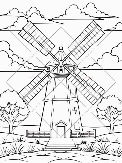 Vėjo malūnas laukuose