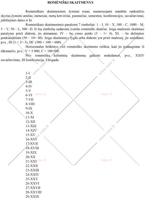 Romėniški Skaičiai - 2 PDF lapai