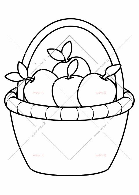 Keturi obuoliai krepšyje