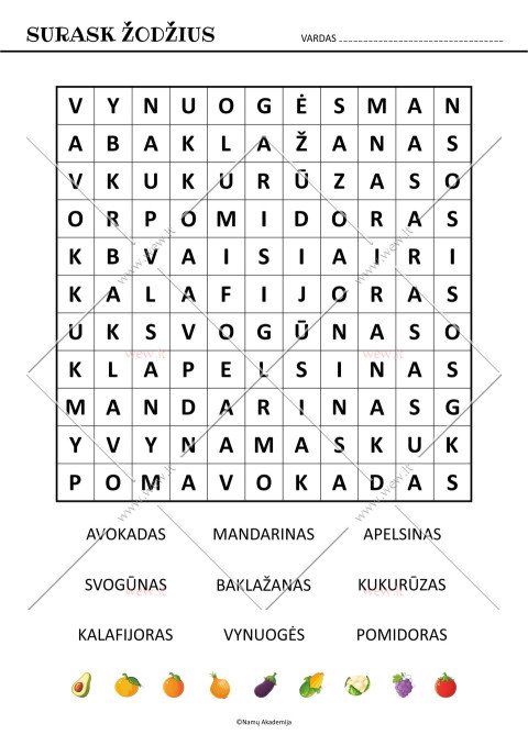 Žodžių paieška - sodas, dažas. Nr.4