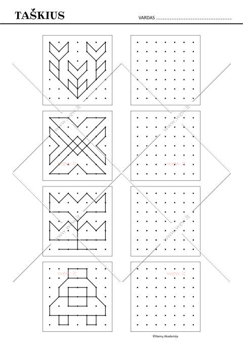 Sujunk taškus. Taškų paveikslėliai Nr.6