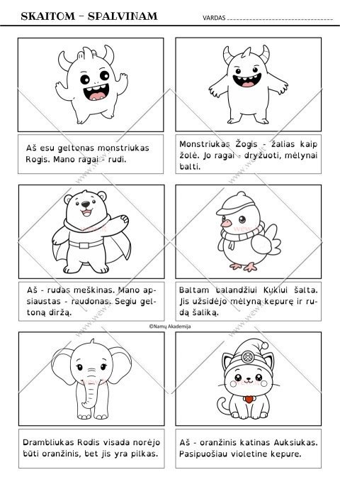 Skaitom - spalvinam 1