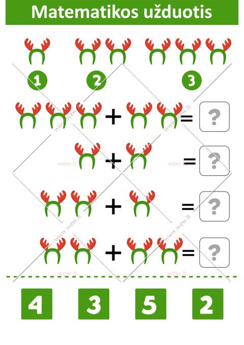 Matematikos užduotis - suskaičiuok elniuko ragus