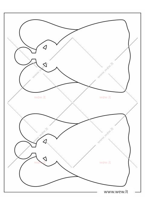 2 kalėdiniai angelai iškirpti