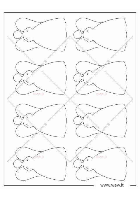 Aštuoni Kalėdiniai angelai iškirpti