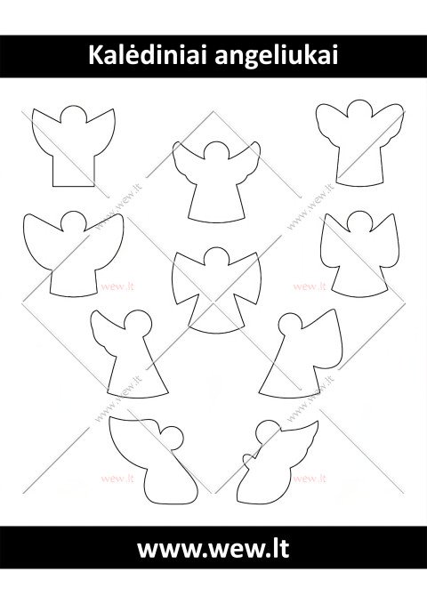 Kalėdiniai angelų šablonai - iškirpti