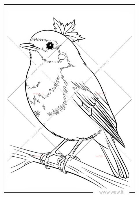 Čiulbantis paukštelis ant šakos