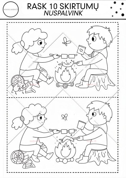 Rask 10 skirtumų: stovyklavimas