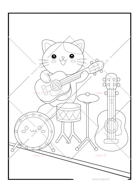 Roko žvaigždė katinas spalvinti