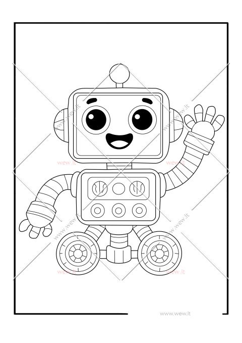 Linksmas robotas spalvinti